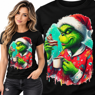 KOSZULKA DAMSKA  ŚWIĄTECZNA GRINCH COOKIE